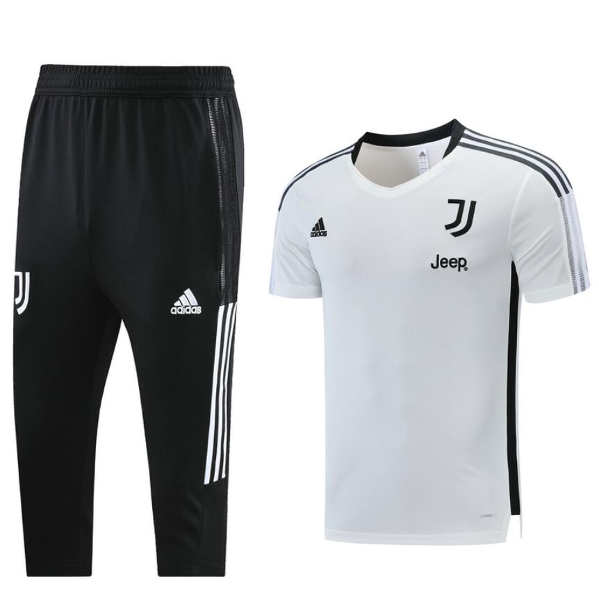 2021/22 Juventus White Training Kits Capri Pants with Shirt